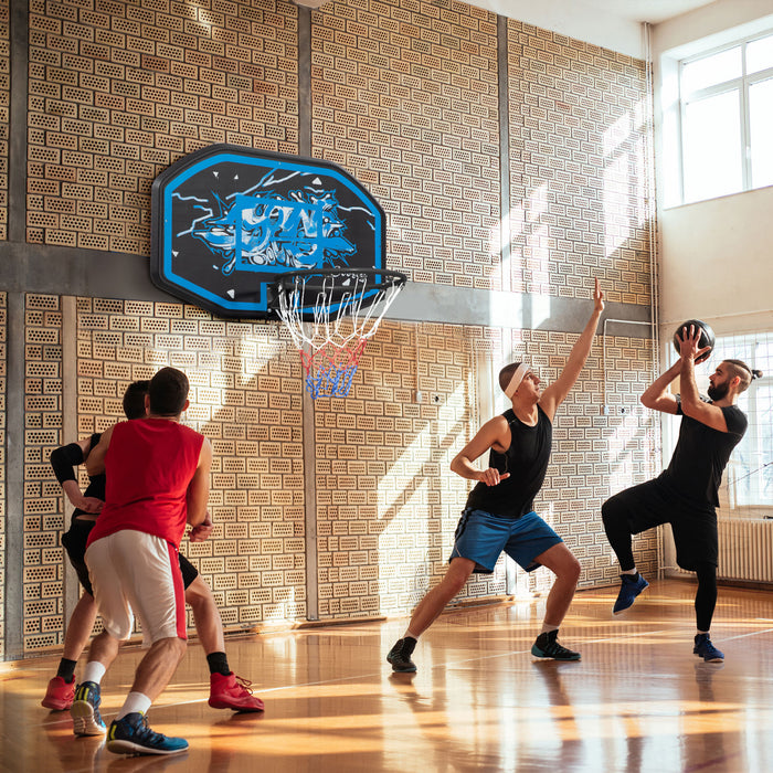 Soozier Wall Mounted Basketball Hoop Basketball Rim & Basketball Backboard