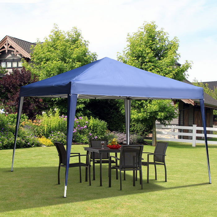 Outsunny 10x10ft Folding Pop Up Tent Outdoor Gazebo Canopy With Carrying Bag, Blue