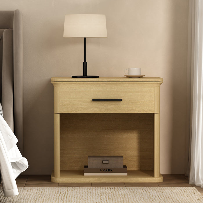 Clifford Traditional Nightstand in Natural Oak (1-Drawer)