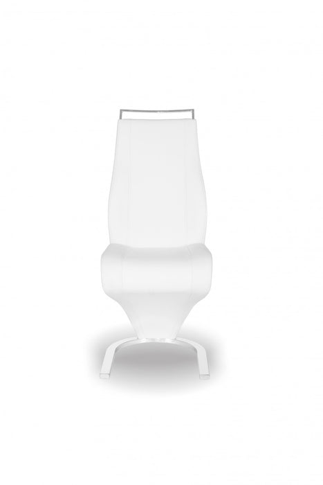 Pollock Dining Chair, White Faux Leather (set Of 2)