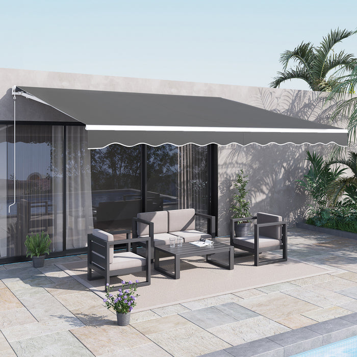Outsunny 10' X 13' Electric Retractable Awning W/ Remote Controller, Gray