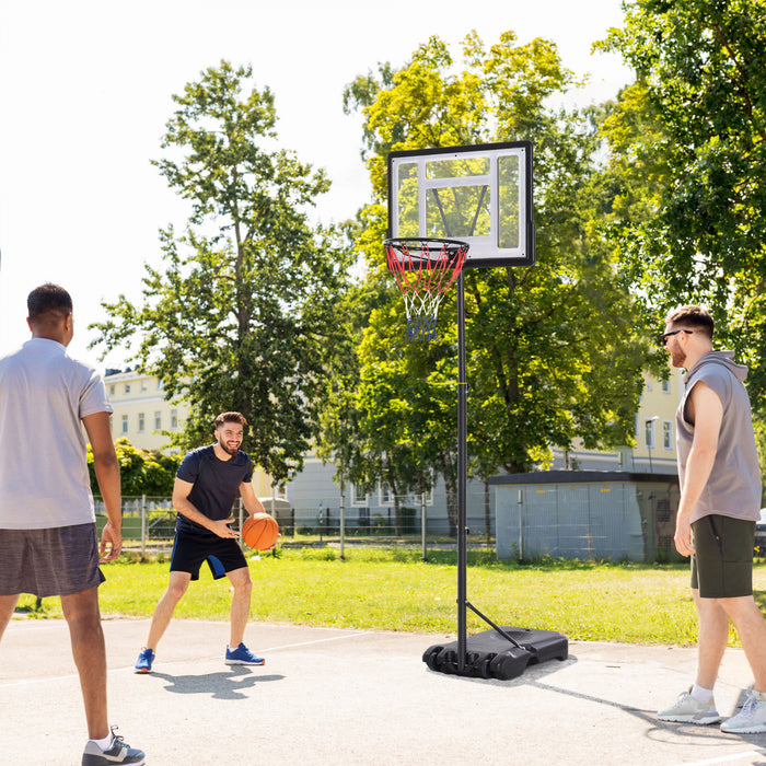 Soozier 5-7FT Basketball Stand and Hoop Backboard Adjustable w/ Wheels