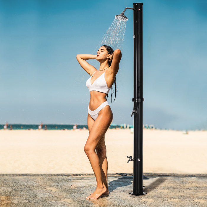 Outsunny 7.3ft 5.3 Gallon Solar Heated Shower W/ Foot Shower Temp Display