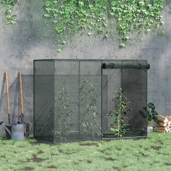Outsunny 6.5 X 3.3ft Crop Cage, Zippered Door Plant Protection Tent Black