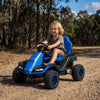 Qaba 24V Kids Ride On Car, Battery Powered Electric Vehicle with Dual Motors, Remote Control, 4-Wheel Suspension, Soft Start, LED Lights, Music, Horn for 3-6 Years, Blue