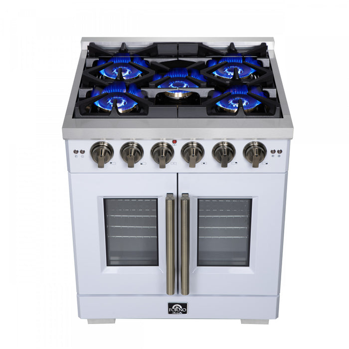 Forno Capriasca 30\" White Gas Range 4.32 cu.ft -FFSGS6460-30WHT