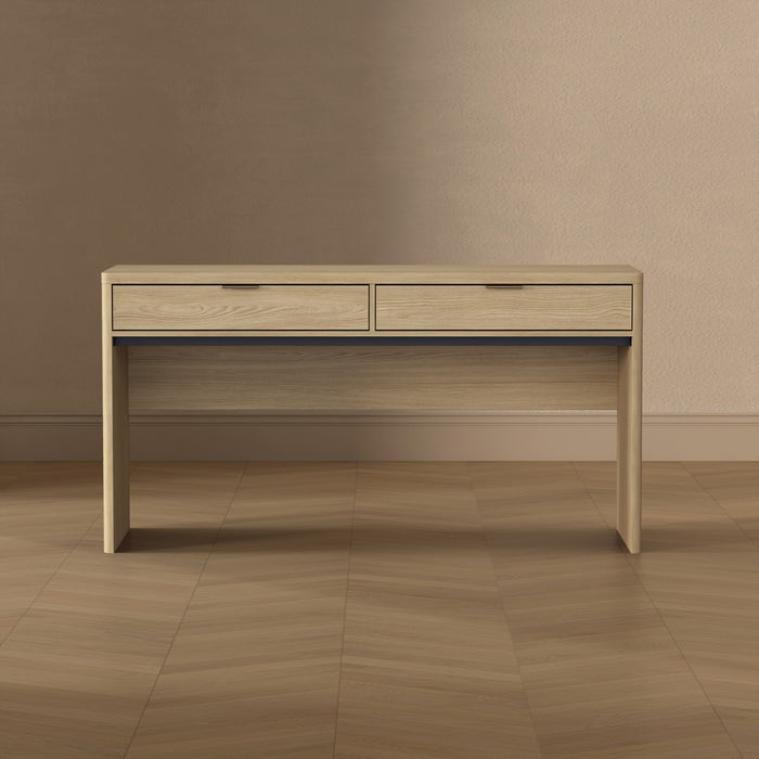 Evelyn Modern 60\" Writing Desk in Natural (2-Drawer)