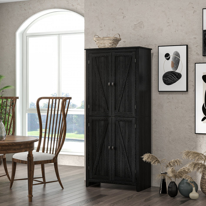 HOMCOM 72\" Freestanding Kitchen Pantry, Buffet Cabinet, Black