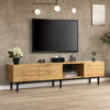 Lumina 69 Inch TV Cabinet with Adjustable LED Lighting and Storage, Wood/Black | Lumina Meuble TV 69 po avec Eclairage LED Reglable et Rangement, Bois/Noir