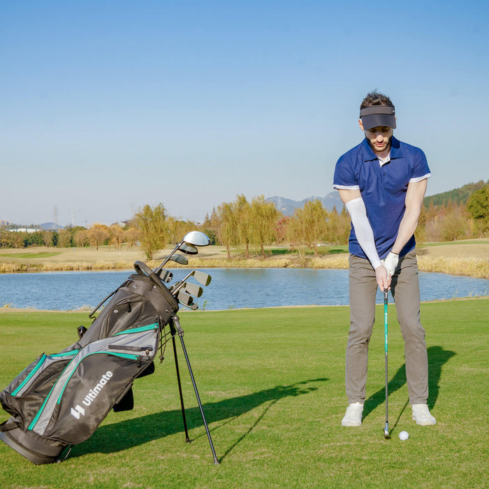 Ultimate Men's Complete Golf Club Set Golf Club Package Set Incl 460cc With Rain Hood Green
