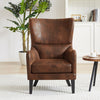 Havenwood HI-BACK Studded Accent Chair with Nailhead Trim, Brown | Havenwood Fauteuil d'Appoint HI-BACK a Clous Decoratifs, Brun
