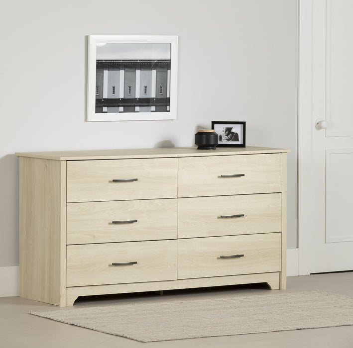 Fusion 6-drawer Dresser - Bleached Oak 
