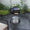 Outsunny Portable Charcoal BBQ Grill, Steel Barbecue Grill with Lid and Air Vents, Outdoor Camp Picnic Cooker with Wheels and Storage Shelf, Black