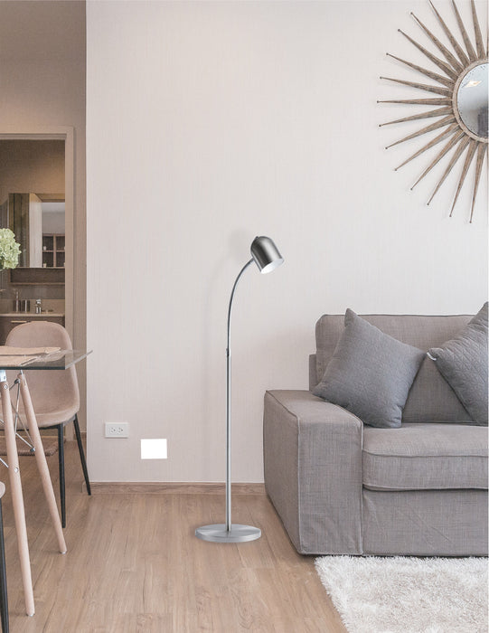 Dainolite LED Floor Lamp 5w Satin Chrome Finish