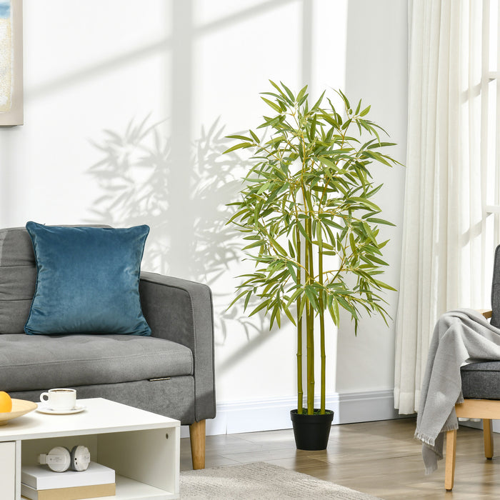 Outsunny 4' Artificial Bamboo Tree Fake Plant Indoor Decoration