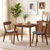 HOMCOM Dining Chairs Set of 2 with Curved Backrest, Grey and Brown