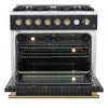 Forno Marco 36-inch Gas Range, Black ,4.32 cu.ft - FFSGS6277-36BLK | Cuisiniere a gaz Marco 36 pouces noire, 4,32 pi³ – FFSGS6277-36BLK