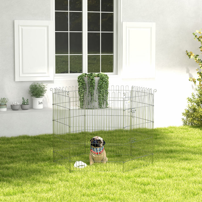 PawHut Dog Playpen Puppy Play Pen, 8 Panels Pet Exercise Fences for Outside Indoor, 36\"H