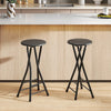 HOMCOM 24" Bar Stools Set of 2, Folding Bar Chairs with Footrest, Black