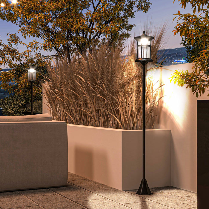 Outsunny 72\" Solar Post Light, Ip44 Led Outdoor Street Light, 2 Pack