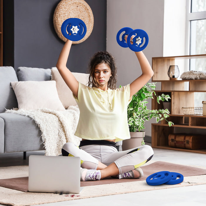 Soozier Standard Weights Plates With Easy-grip Handles, 2 X 8.8lbs