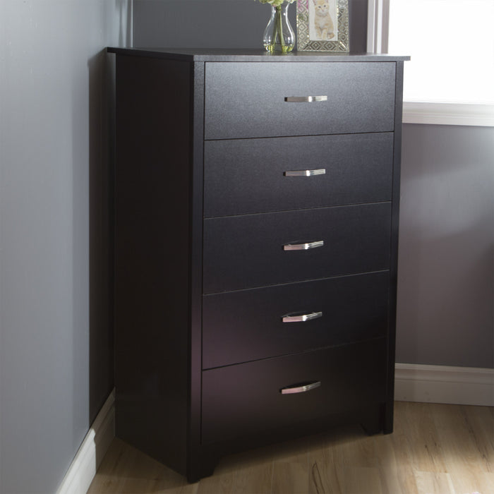 Fusion 5-drawer Chest - Pure Black 