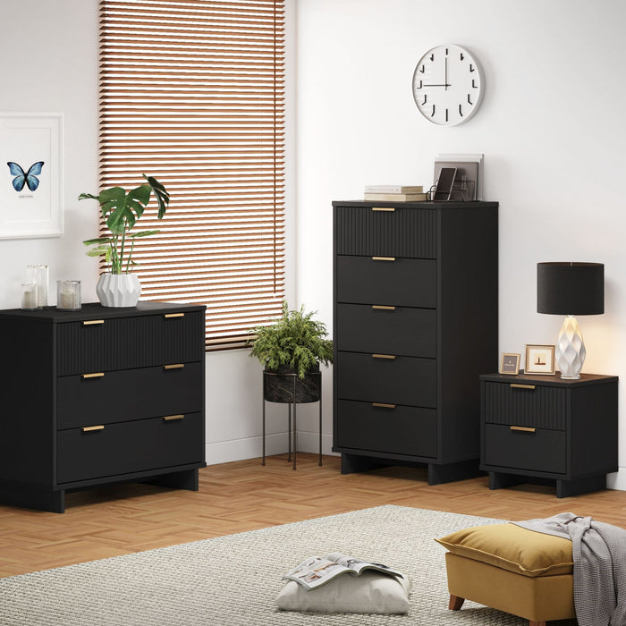Granville Modern 3-Piece Dresser Set in Black
