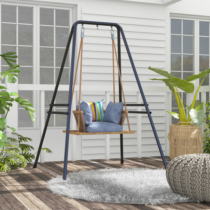Outsunny Hammock Chair Stand Metal Frame Hammock Stand, Black