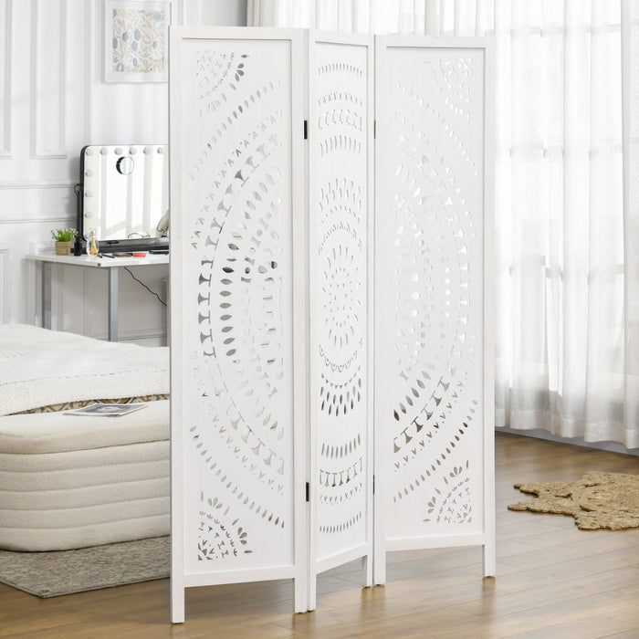 HOMCOM 3 Panel Room Divider, 5.6 Ft Tall Portable Folding Privacy Screen