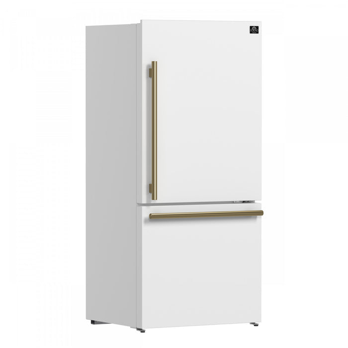 Forno Milano Espresso 31 Inch Bottom Freezer, White, 17.2 cu.ft. - FFFFD1785-31WHT