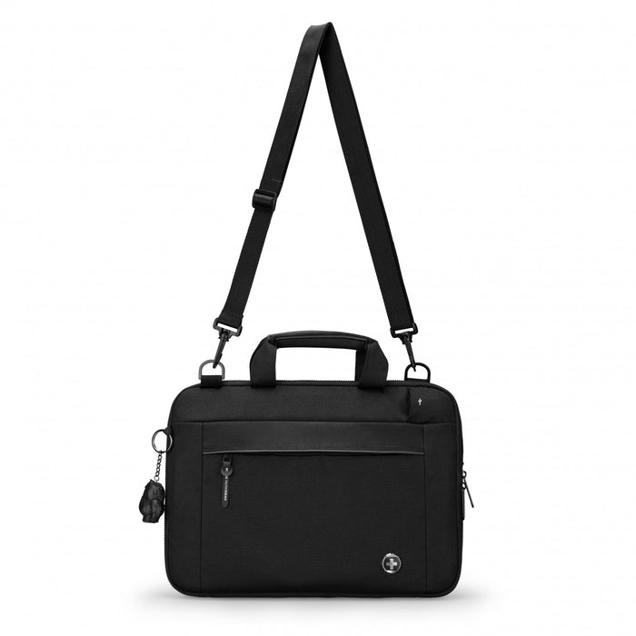 Swissdigital Bolligen 14\" Laptop Sleeve Bag – USB Charging, Water-Repellent, Add-A-Bag System, Padded Protection, Travel