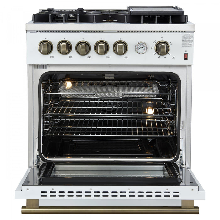 Forno Giovanni 30-inch Gas Range White, 4.32 cu.ft, -FFSGS6274-30WHT
