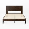 Tonja Wood Platform Bed with Headboard in Dark Brown - King Size | Tonja lit plateforme en bois avec tête de lit brun foncé - Très grand