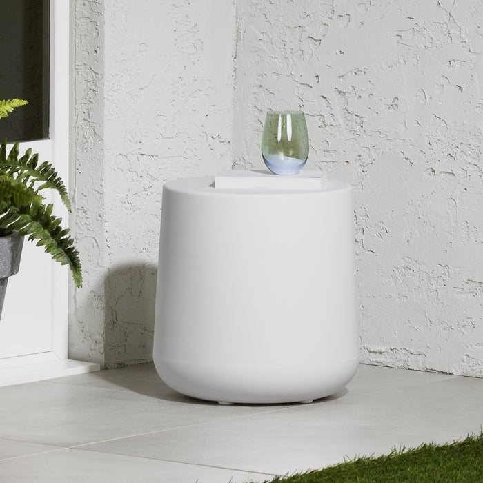 Dalya Round Outdoor Side Table White - South Shore Coffee Table