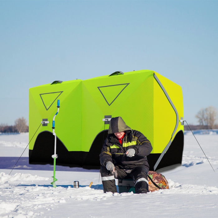 Outsunny 8-person Insulated Ice Fishing Tent, Pop-up, For -22℉, Green