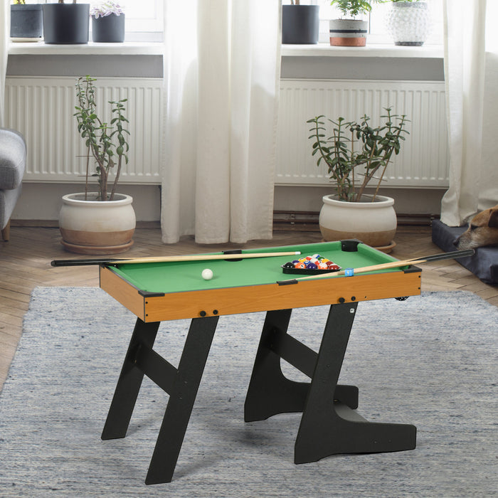 Soozier 38\" Folding Mini Pool Table Set Tabletop Billiards Game with Cues