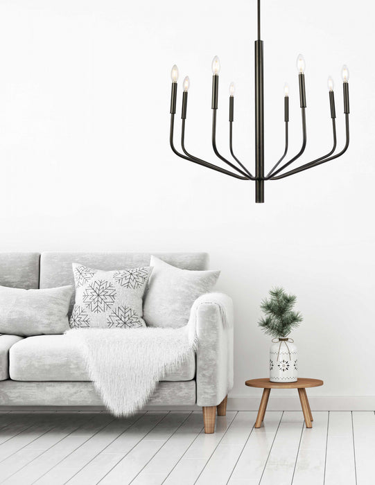 Dainolite Eleanor 8 Light Chandelier Matte Black Lamp