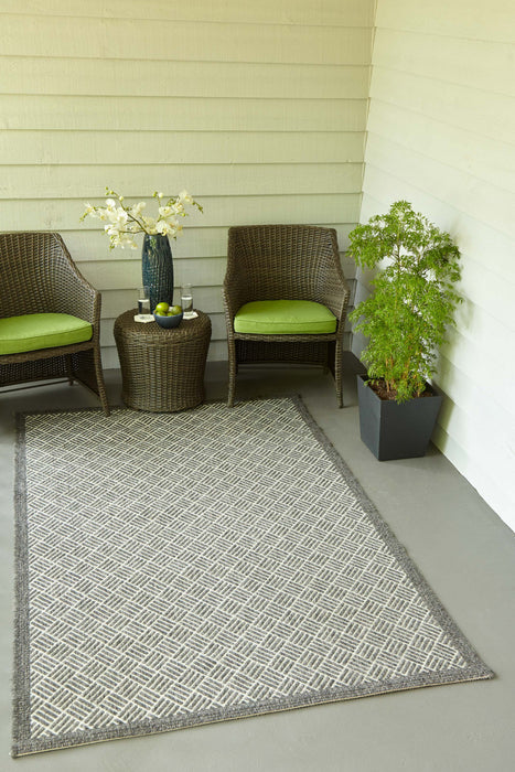 Eve Contemporary 7'10\" x 10'10\" Area Rug in Grey Indoor Area Rug