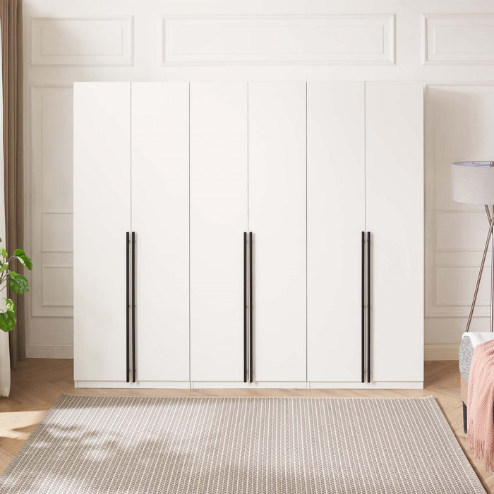 Lee Modern 3-Piece Wardrobe Closet in White Armoire