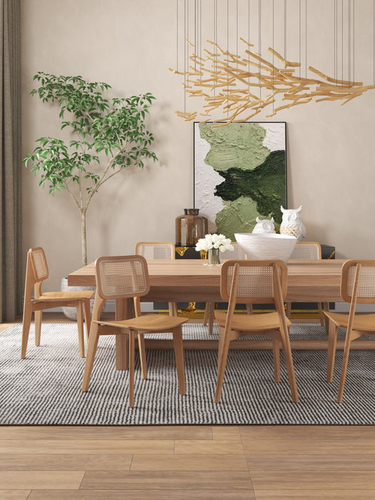 Versailles Industry Chic Wood Dining Chair in Natural - Set of 4