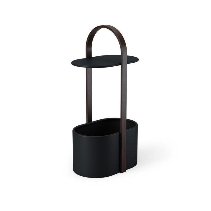 Umbra Modern Steel Bellwood Storage End Table - Black and Walnut