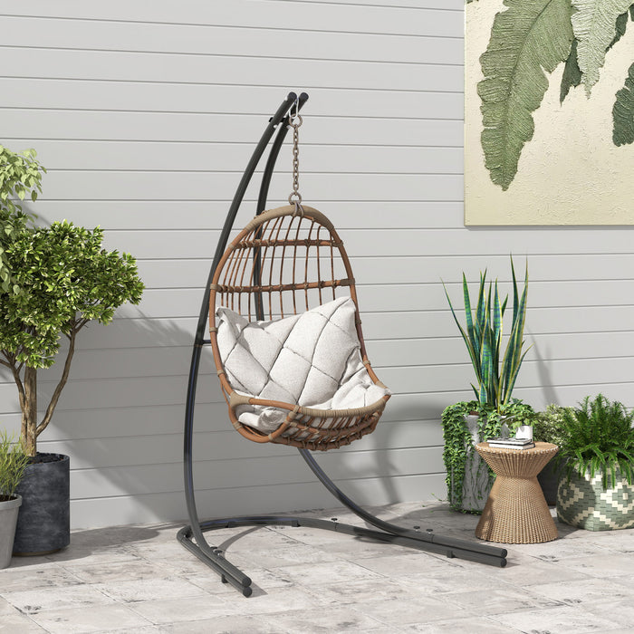 Outsunny Hammock Chair Stand, Steel Hanging Chair Stand Only W/ Large Base