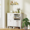 HOMCOM Shoe Cabinet with 4 Flip Drawers, Narrow Shoe Storage Cabinet