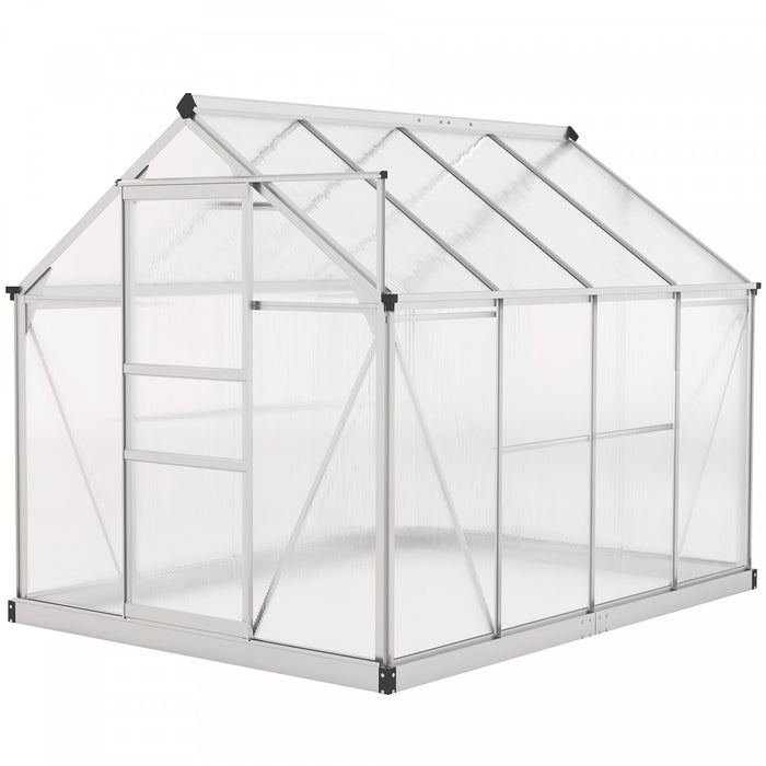 Outsunny Greenhouse, Walk-in Hot House, Clear Pc Board With Sliding Door