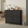 HOMCOM Narrow Shoe Cabinet with 4 Flip Drawers 5 Legs for Entryway Black