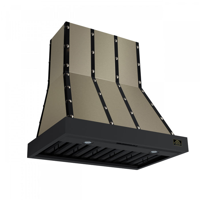 Forno Ambassador 36\" Range Hood, Black, 427 CFM, 3 speeds, Remote Control - FRHWM5099-36CPBLK
