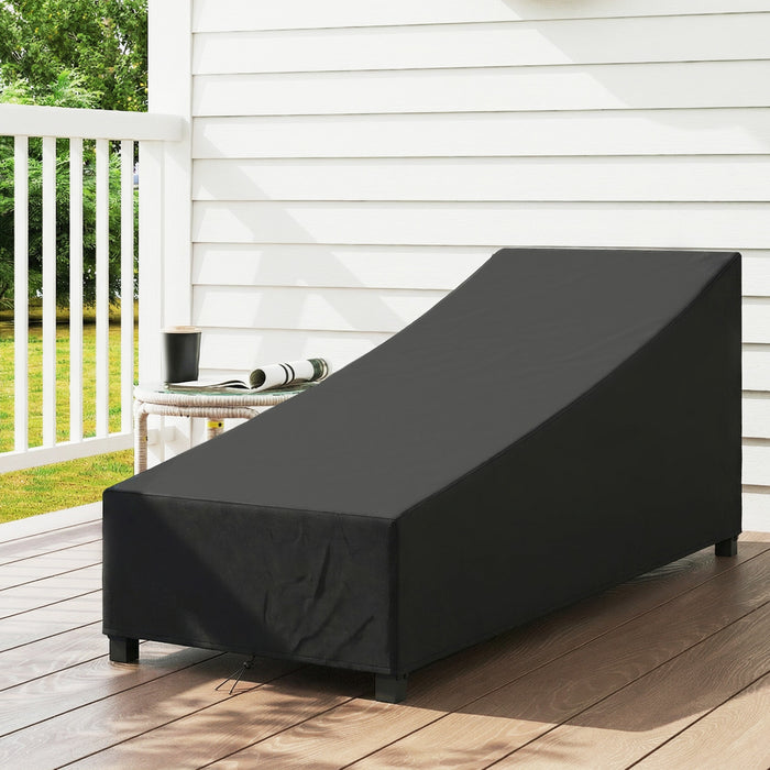 Outsunny Waterproof Patio Lounge Chair Cover, 420D Fabric, Black