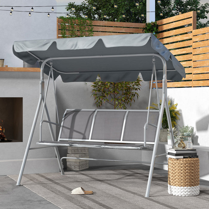 Outsunny 3-seater Patio Swing, Outdoor Swing Chair With Canopy For Garden