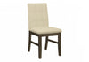 Dining Chair Set of 2 Dining Room Kitchen Cream Fabric Grey Solid Wood Transitional