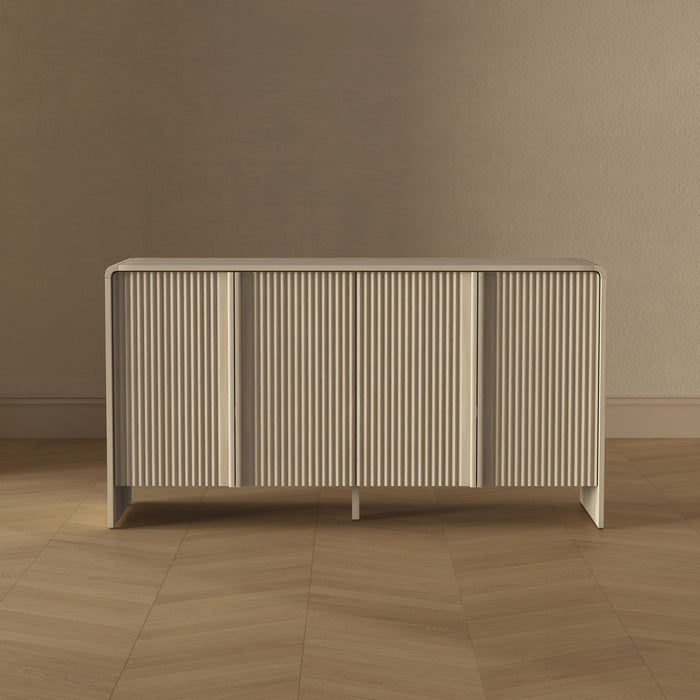 Novara Contemporary 60\" Sideboard in Whitewashed Oak (4-Door)